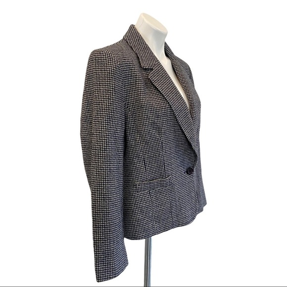 PENDLETON Vintage Shepard Check Plaid Wool Single Breasted Blazer Navy Size 10 - Picture 3 of 9
